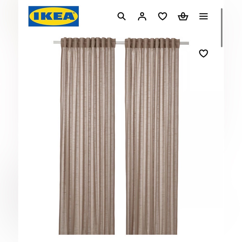 IKEA SILVERLÖNN
Sheer curtains, 2 pair, 57”x98”
